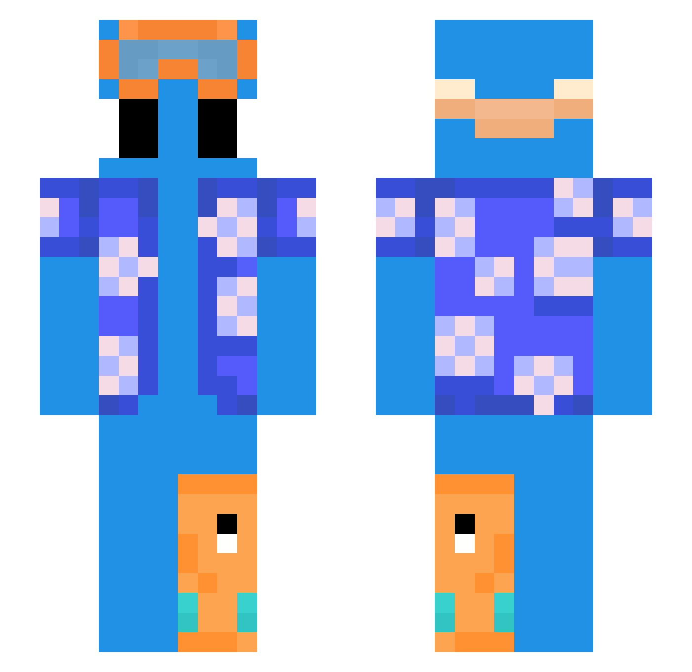 Regendrupje Minecraft skin, front and back view