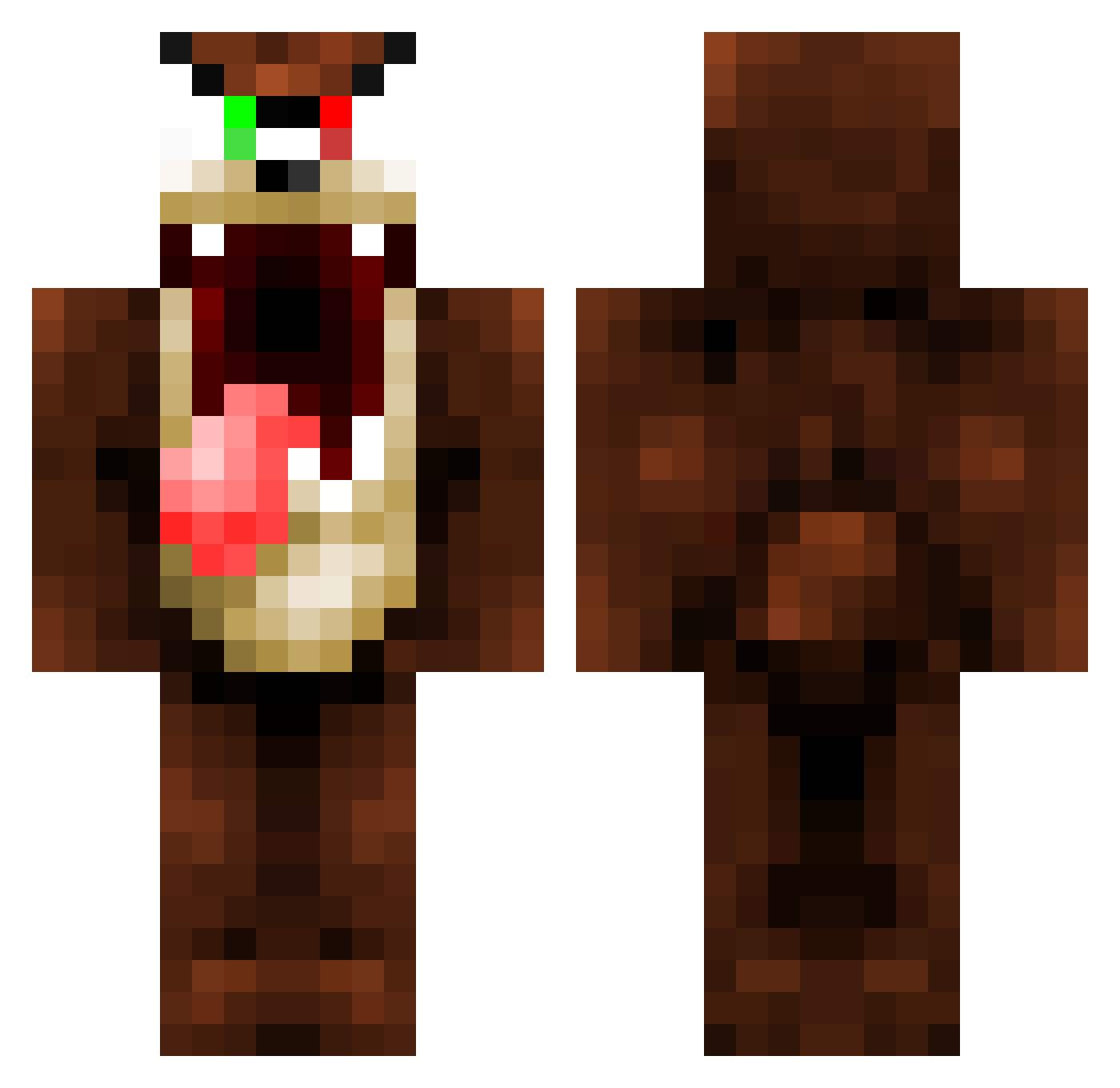 Carreteroo Minecraft skin, front and back view