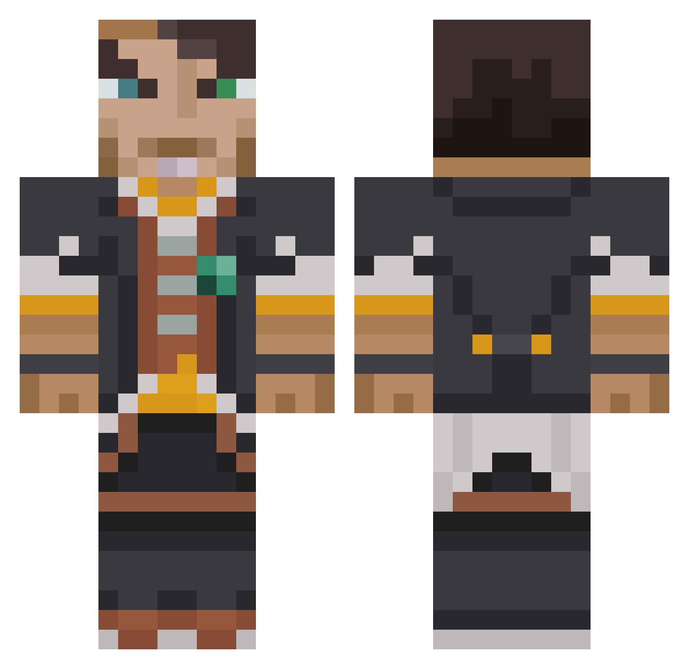 Dreamboat Minecraft skin, front and back view
