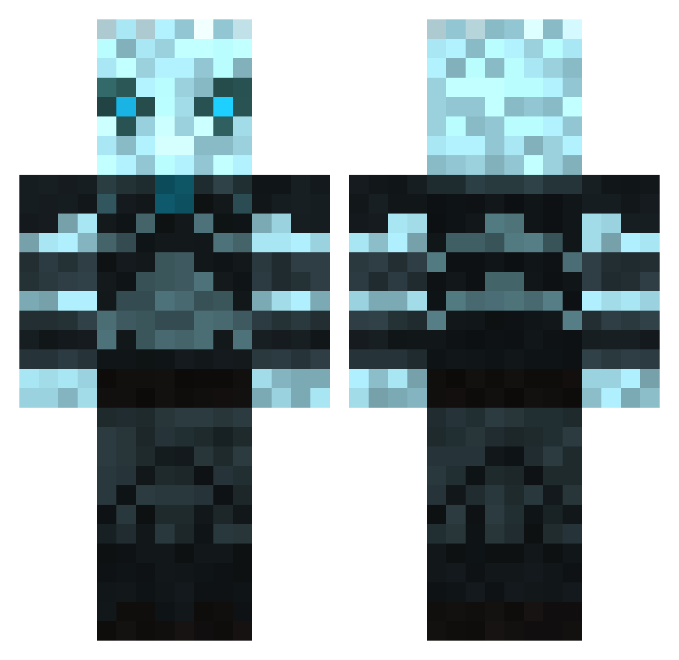 DisASSociating Minecraft skin, front and back view