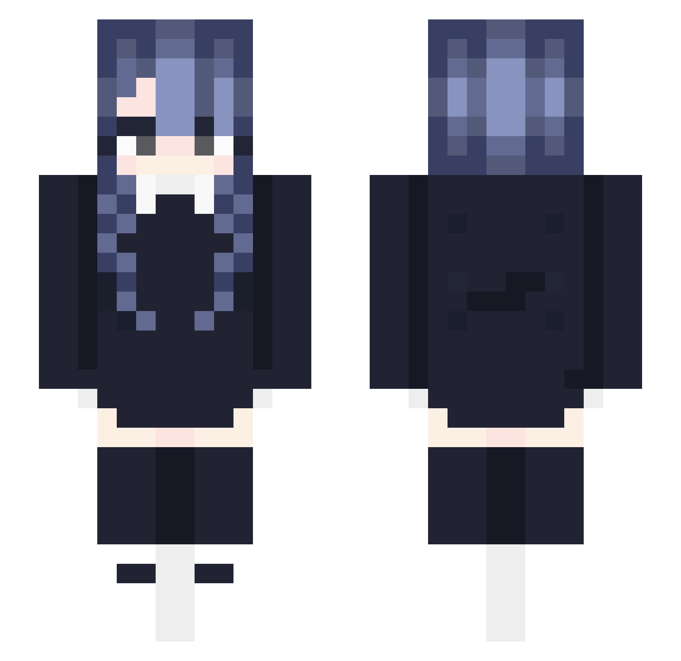 NourishedPillow Minecraft skin, front and back view