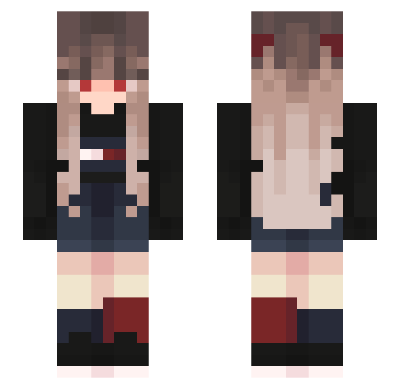 ladydokeshi Minecraft skin, front and back view