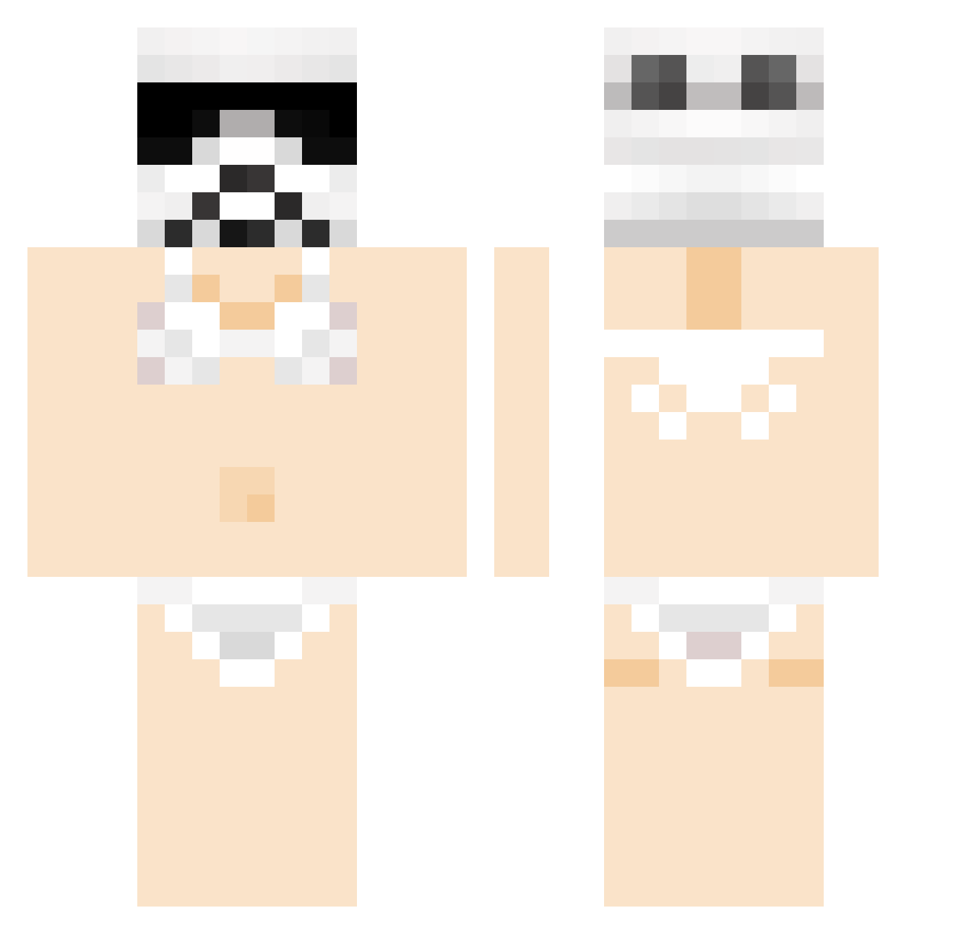 Sebamen Minecraft skin, front and back view