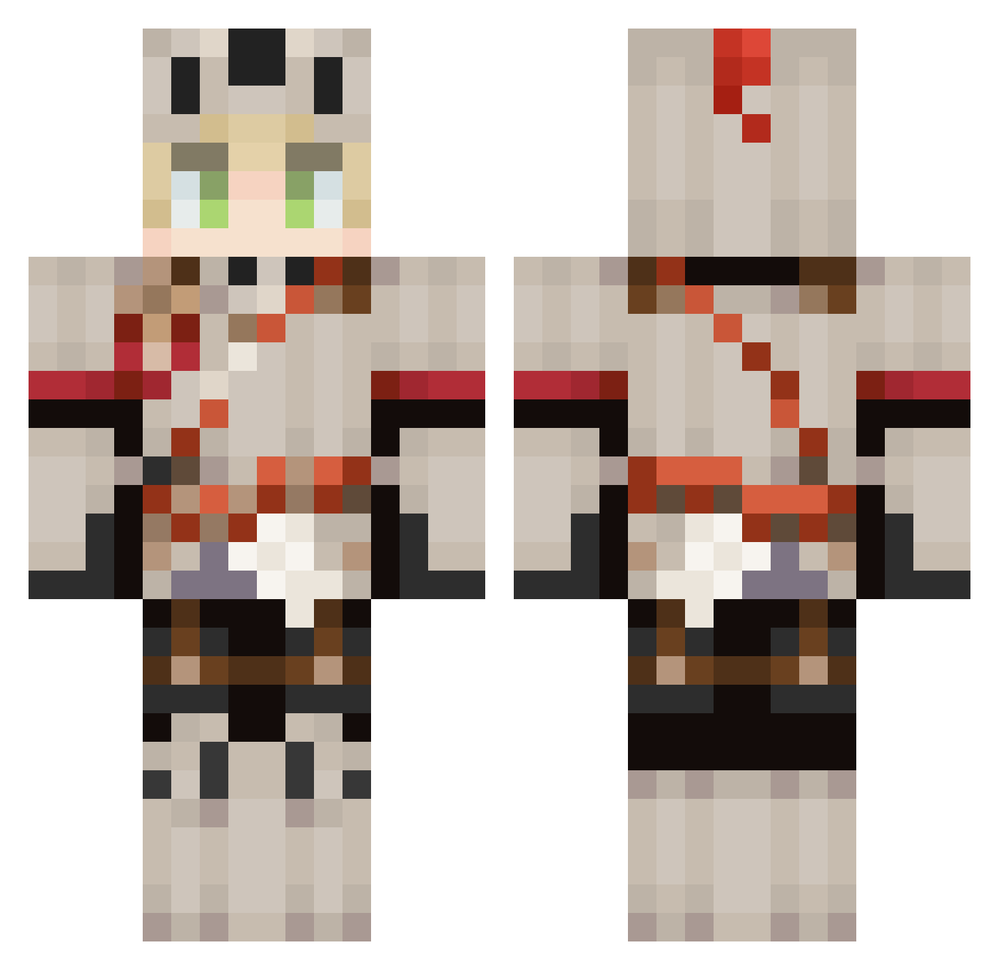 donovanLN Minecraft skin, front and back view
