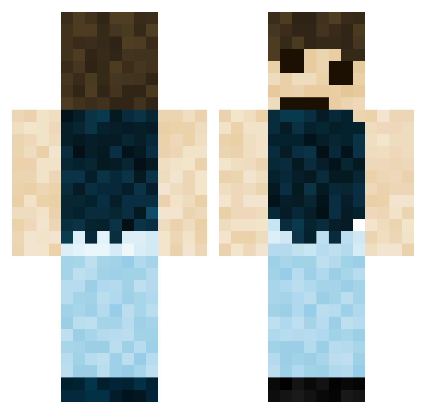 Sans_Is_My_Dad Minecraft skin, front and back view