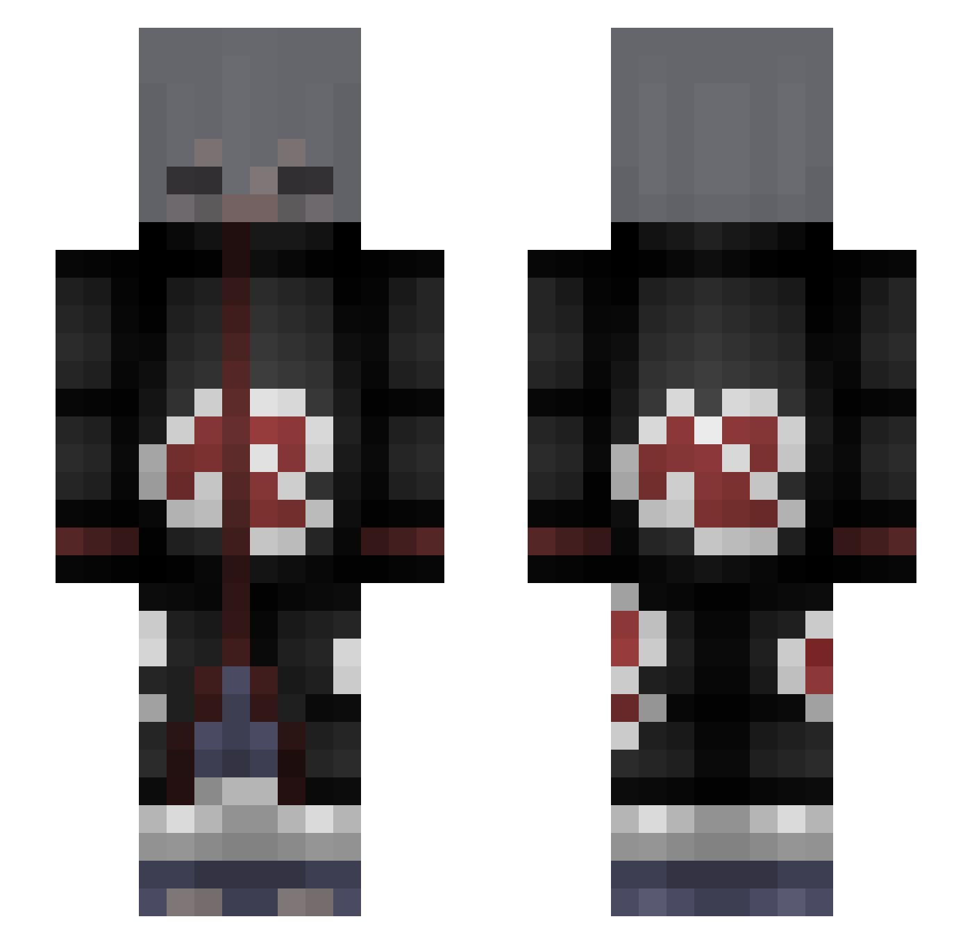 OgPulsar Minecraft skin, front and back view