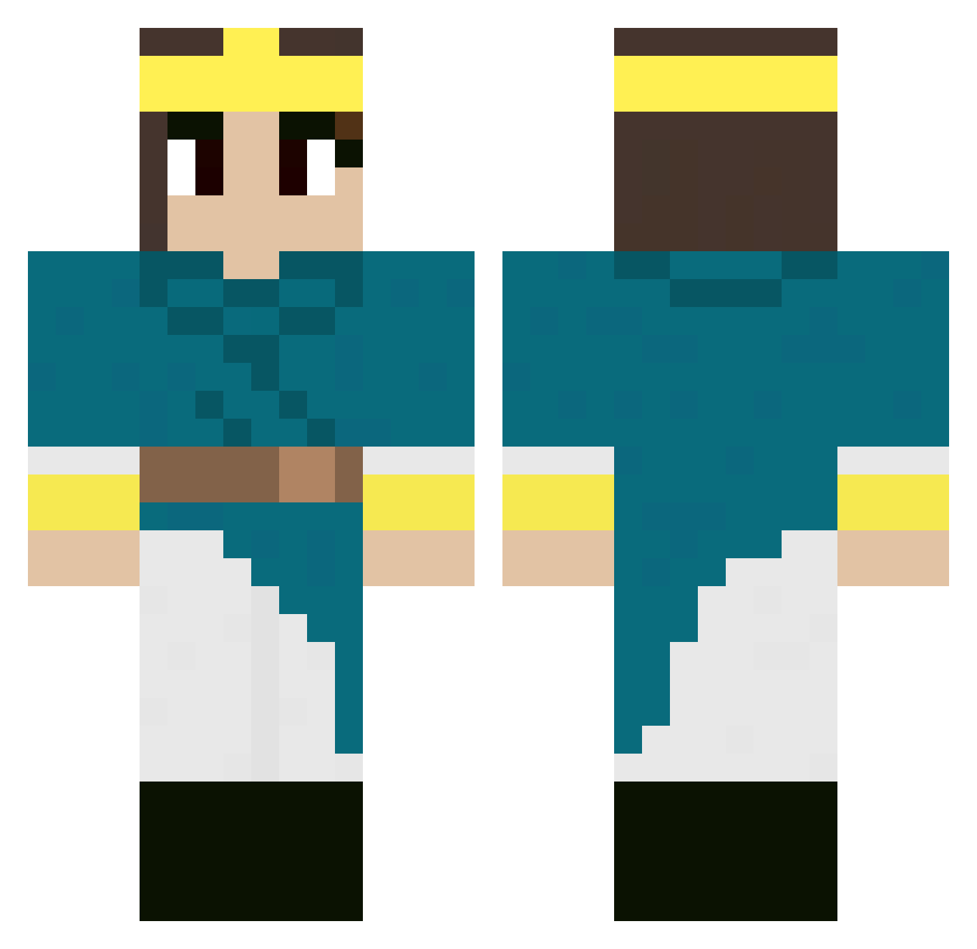 polysyllabic Minecraft skin, front and back view