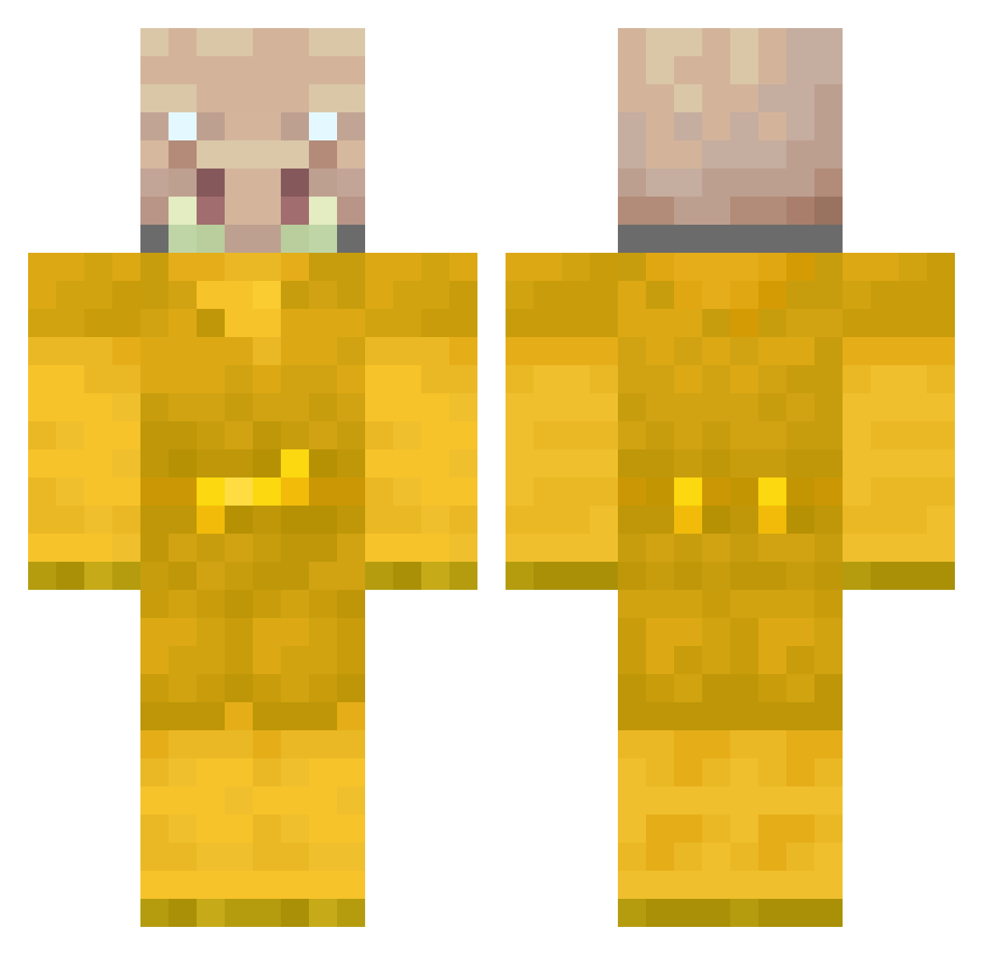 Akarath Minecraft skin, front and back view