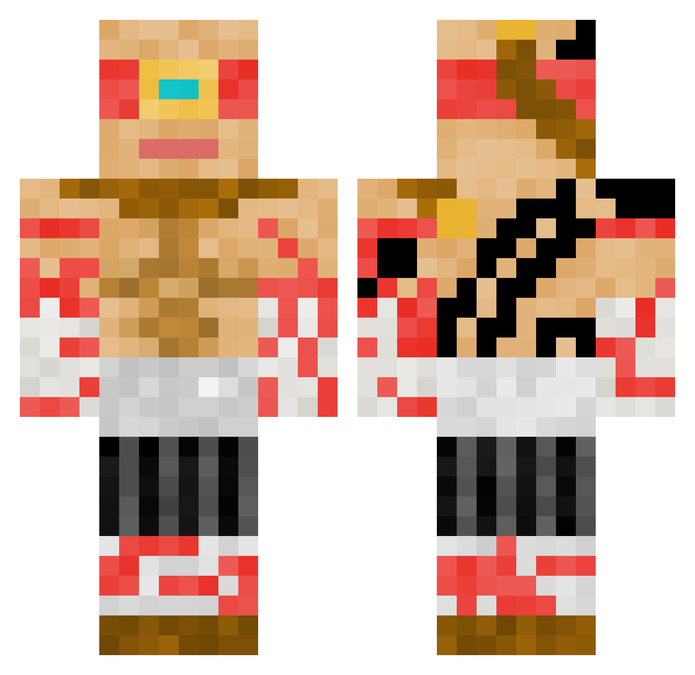 DraGr Minecraft skin, front and back view