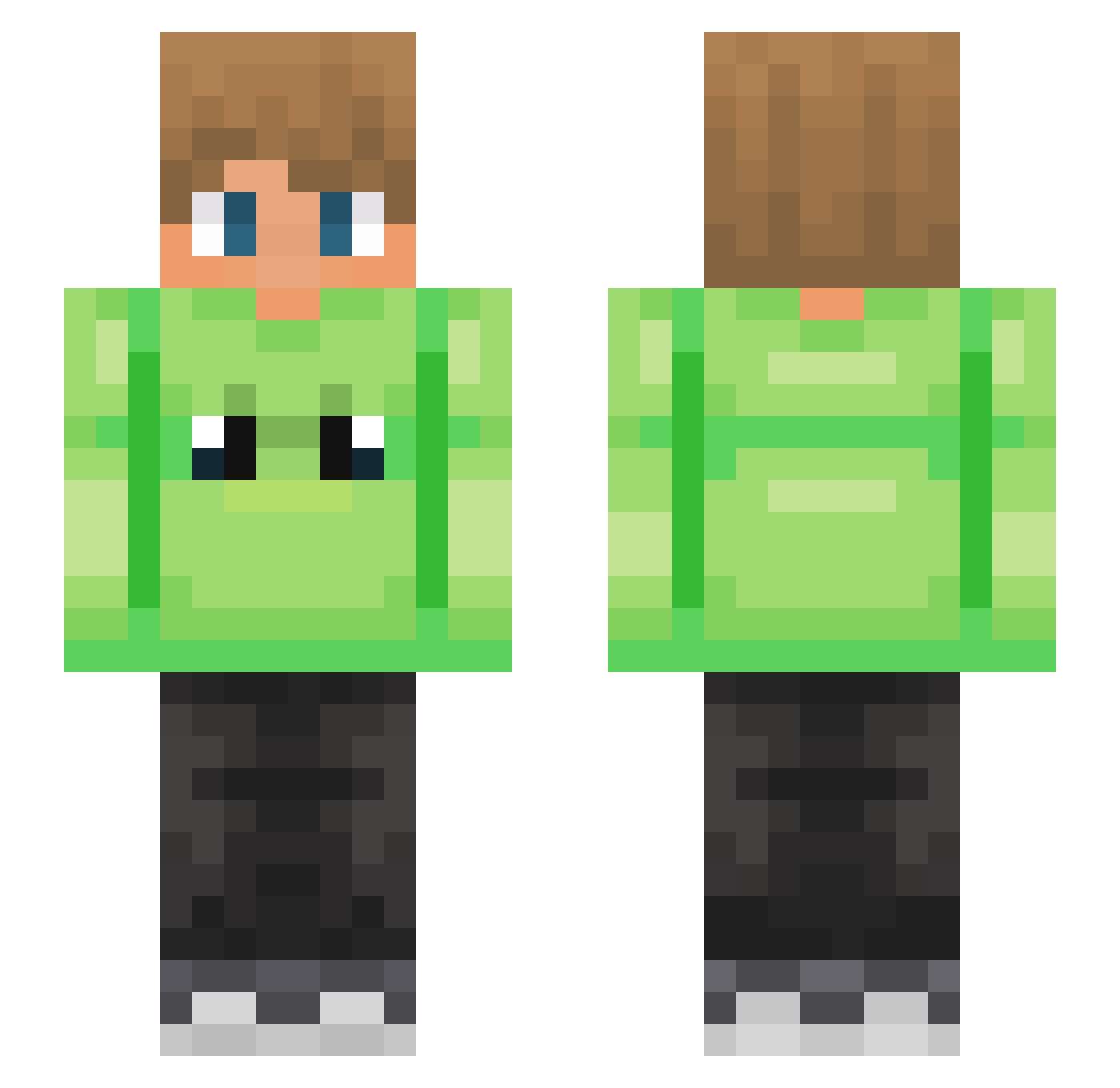 ItzLi0 Minecraft skin, front and back view