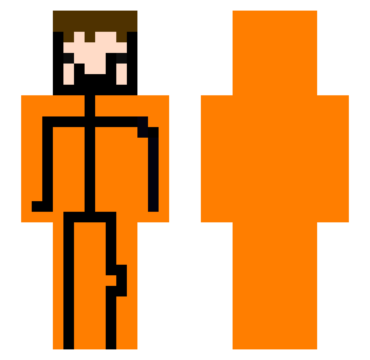 the_drata Minecraft skin, front and back view