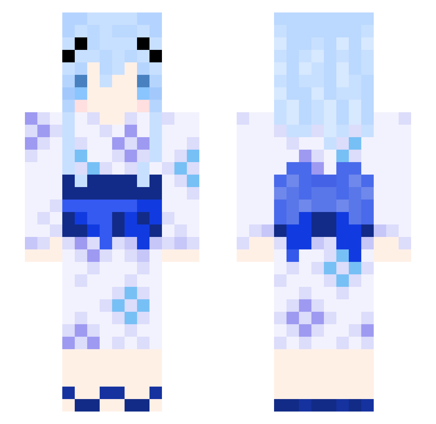billyovo Minecraft skin, front and back view