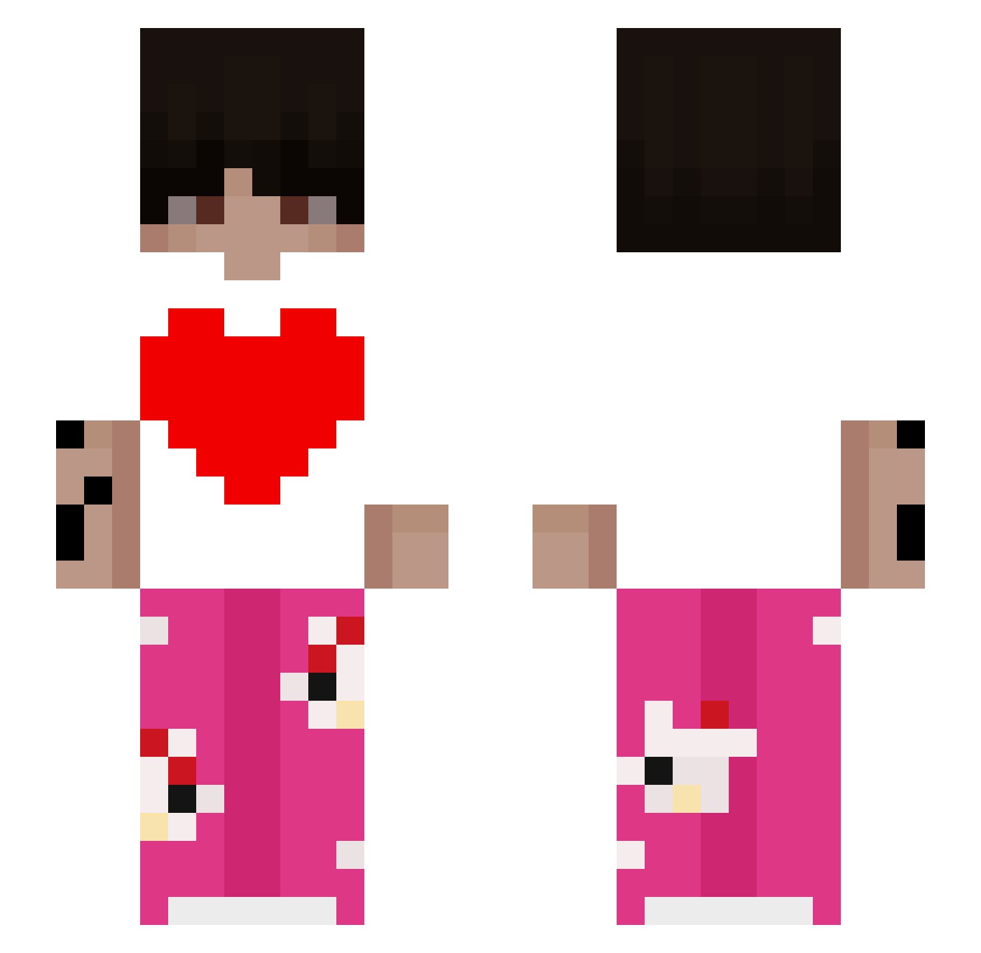 Ptyssiekk Minecraft skin, front and back view