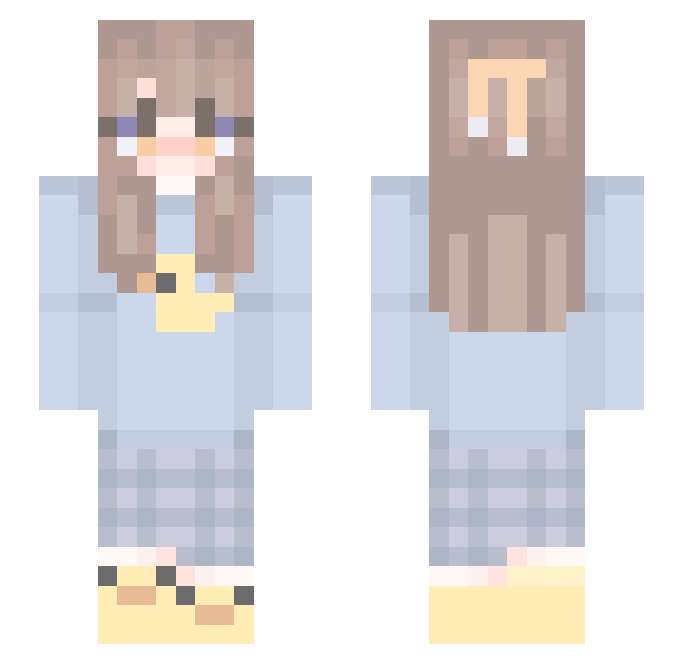 lemonsmakelemon Minecraft skin, front and back view