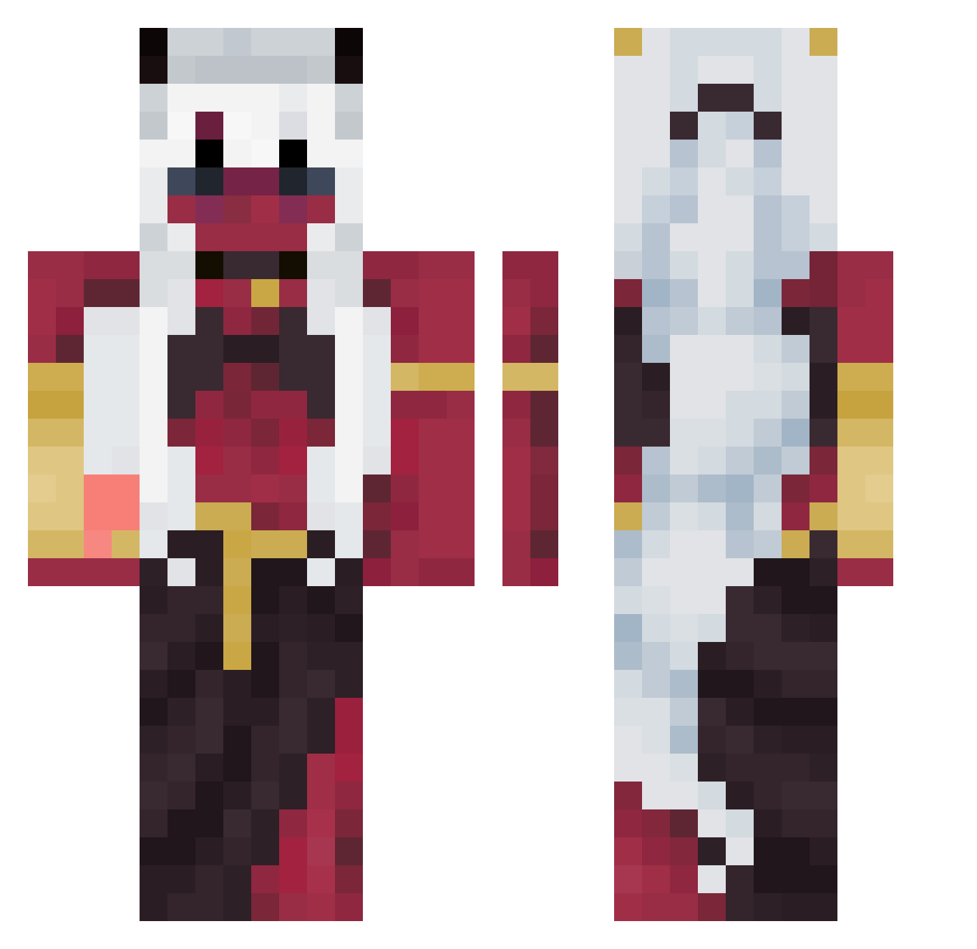 Pixell2033 Minecraft skin, front and back view