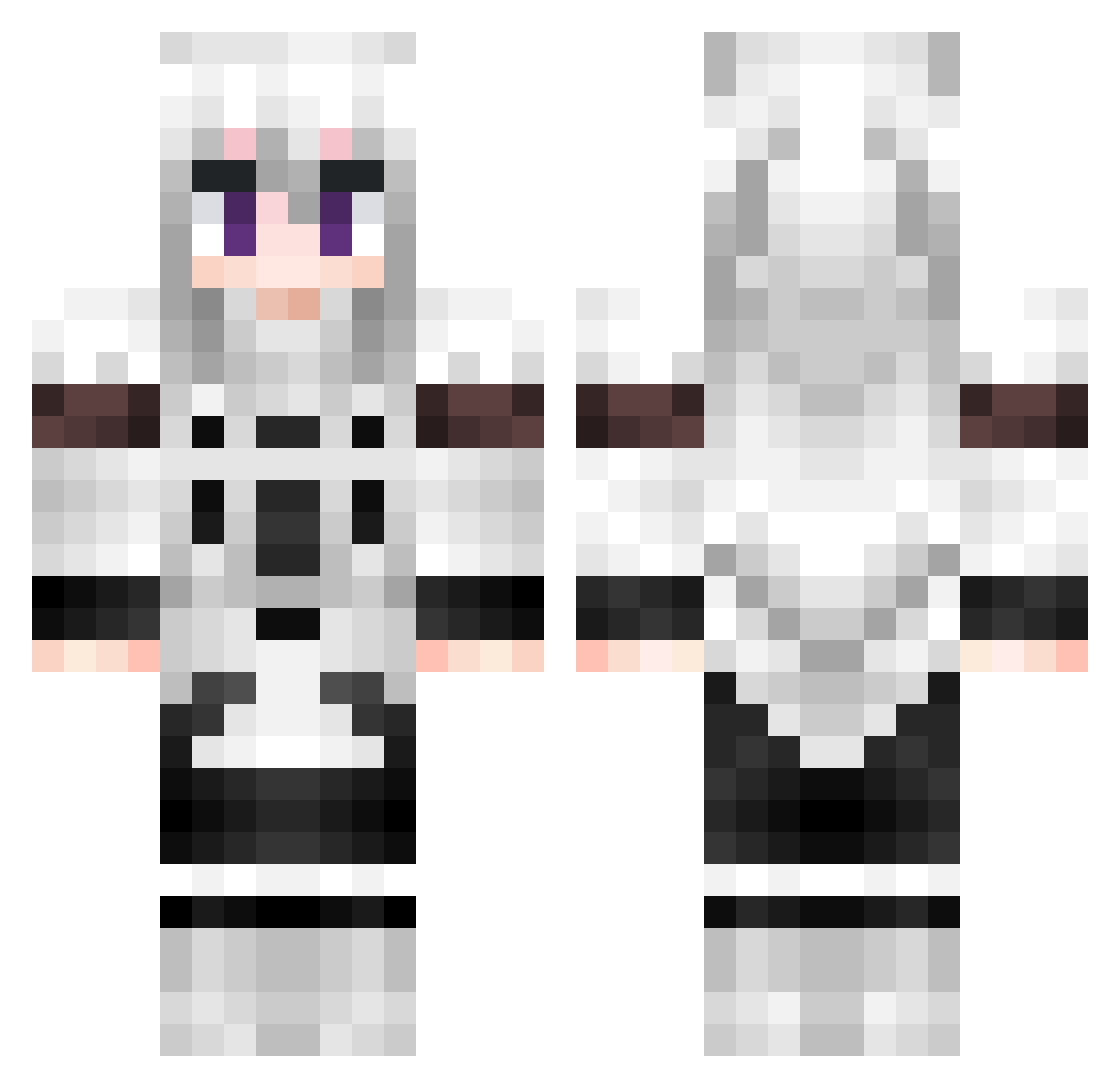 asore Minecraft skin, front and back view