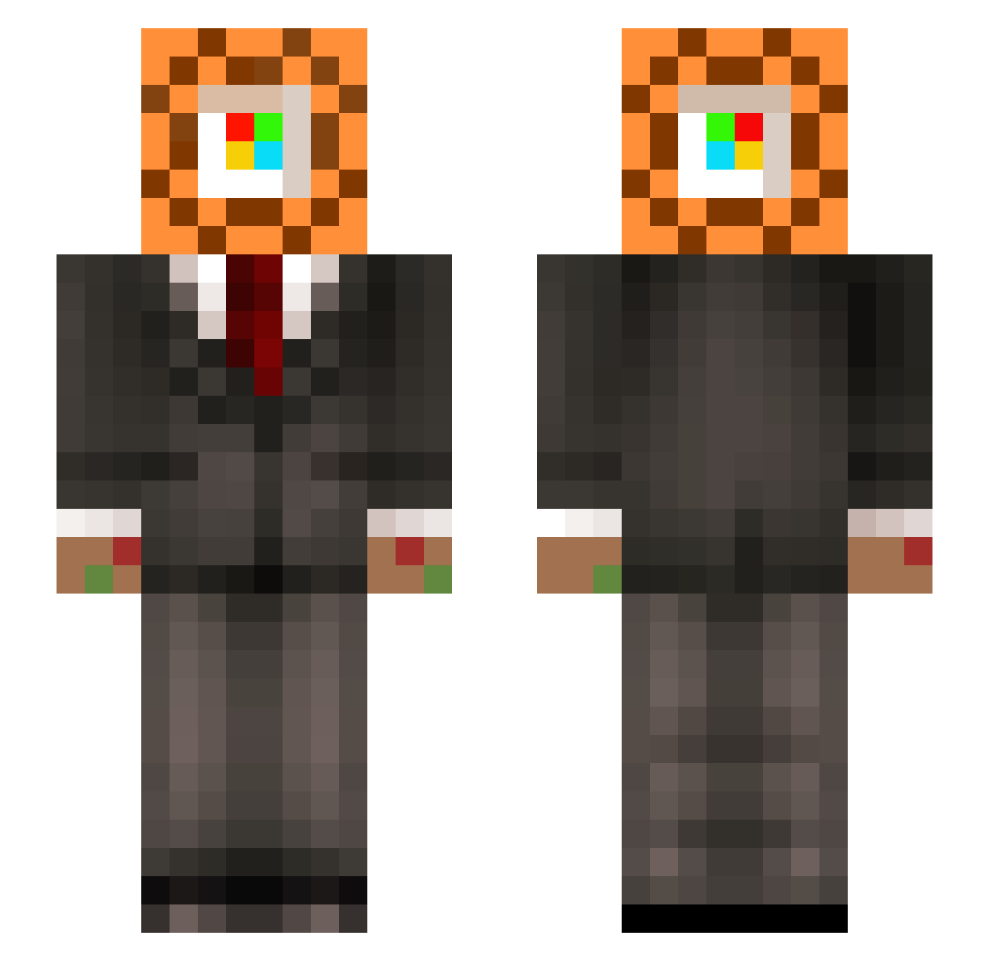 Ausgeglichen Minecraft skin, front and back view