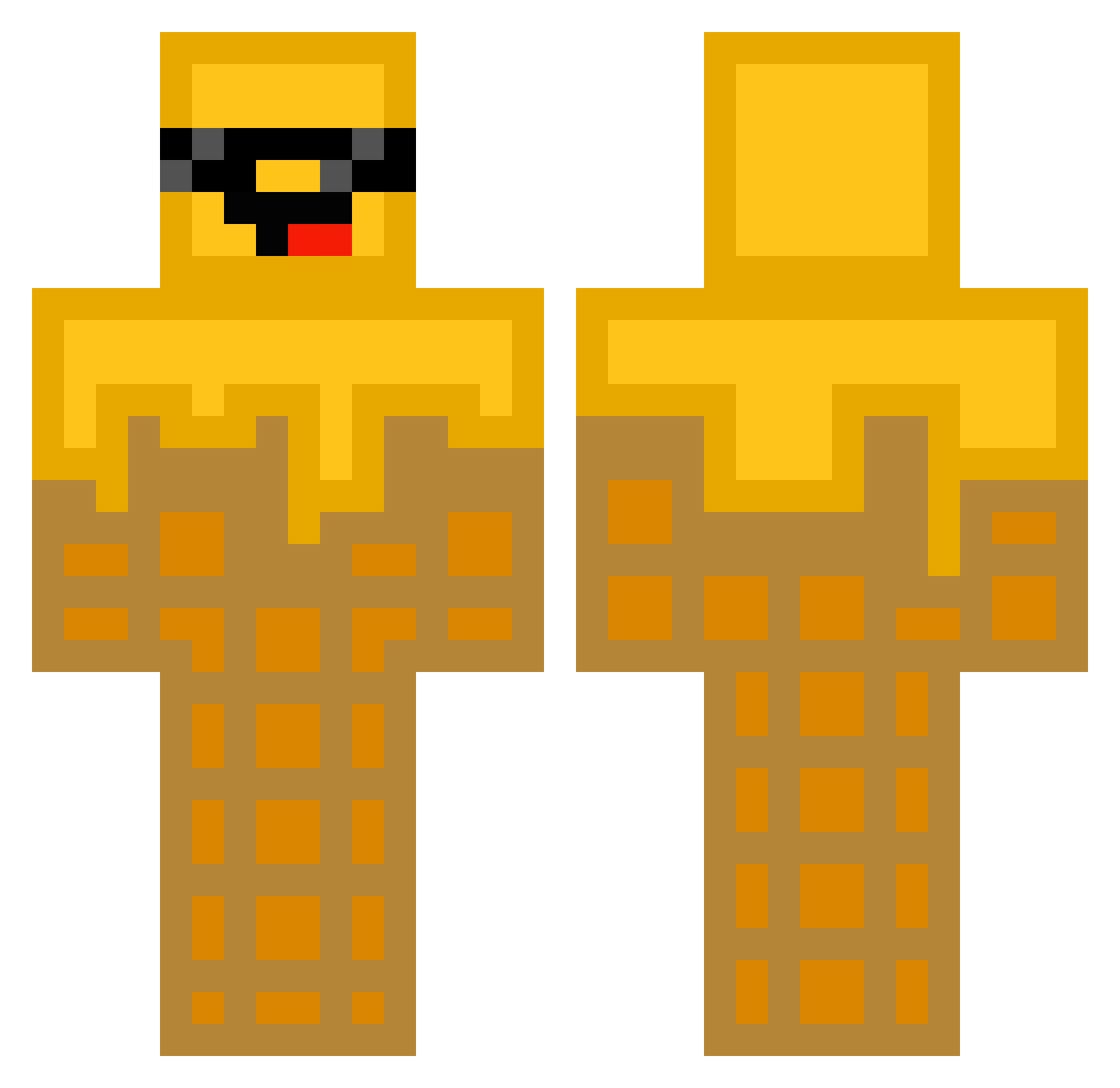 GrGoum Minecraft skin, front and back view