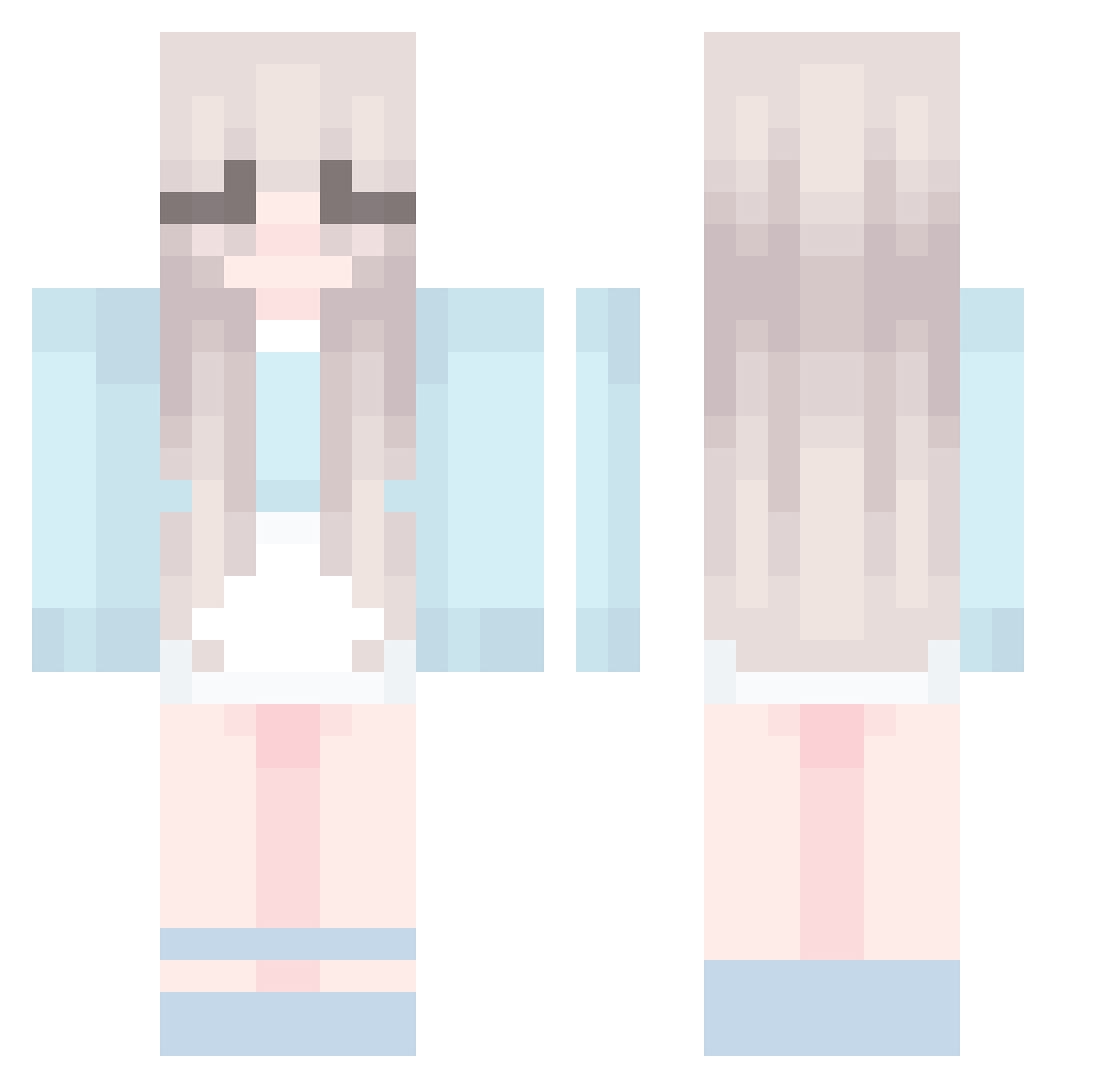 GlizzyToGo Minecraft skin, front and back view