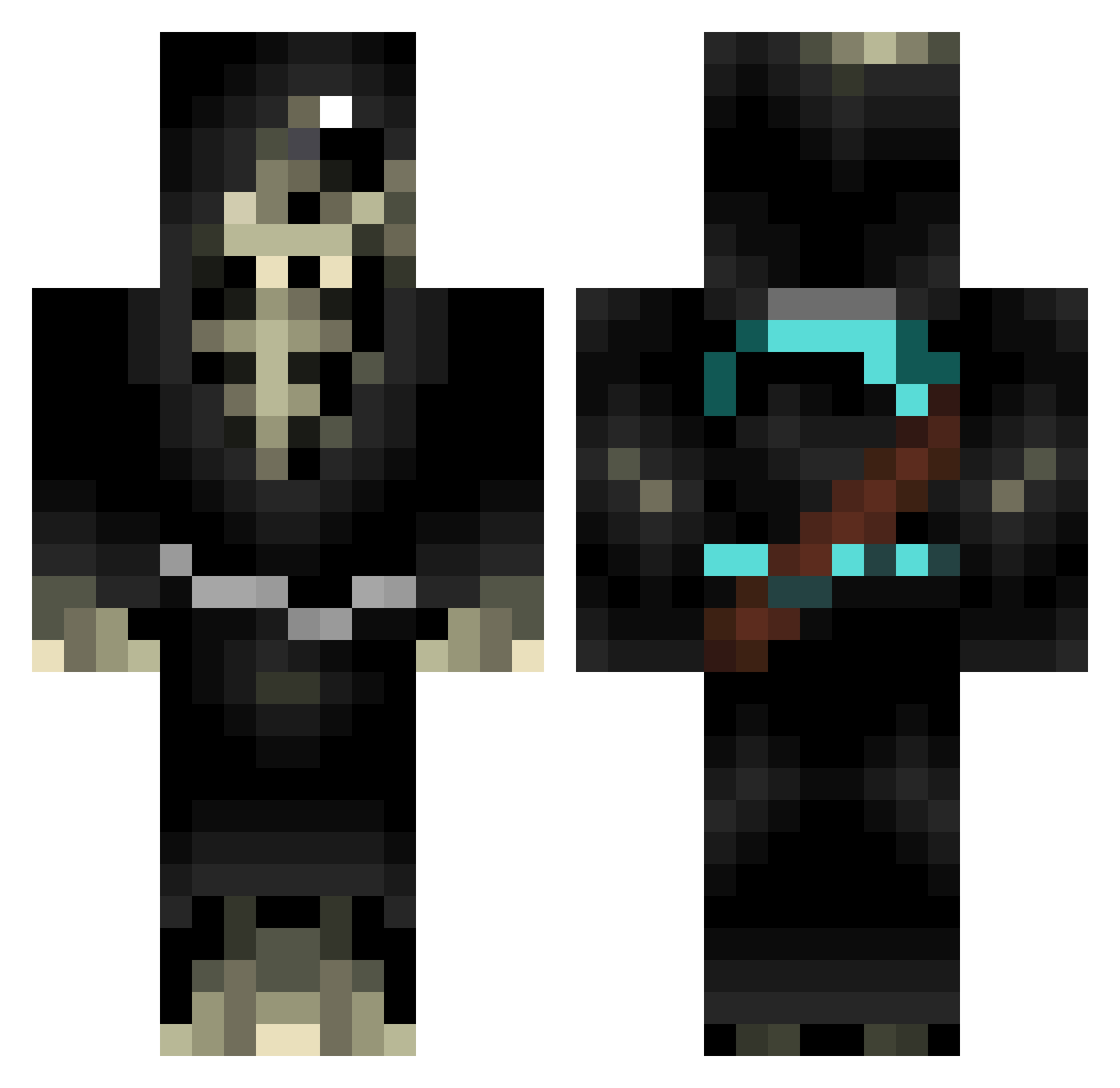 Tzamal13 Minecraft skin, front and back view