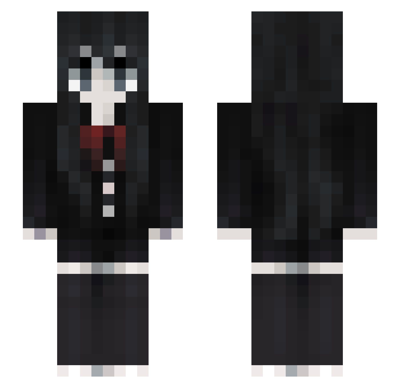 PeachyyFox Minecraft skin, front and back view