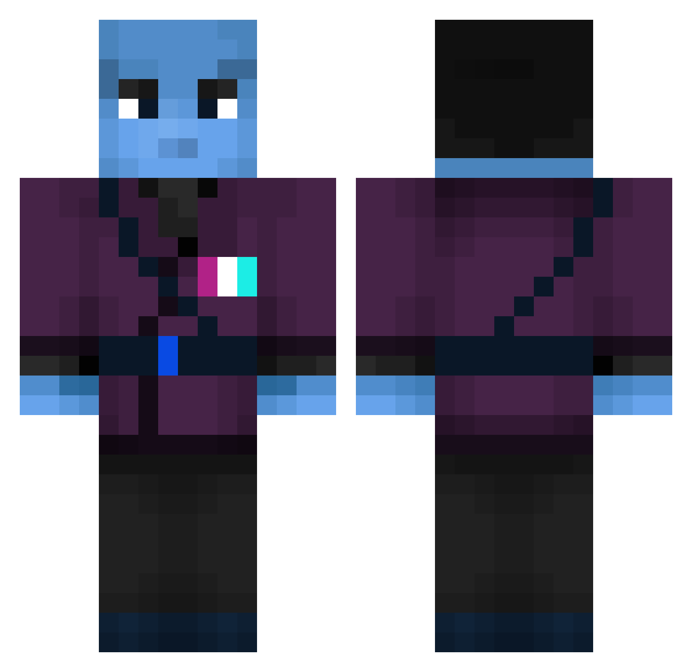 DezimK2 Minecraft skin, front and back view