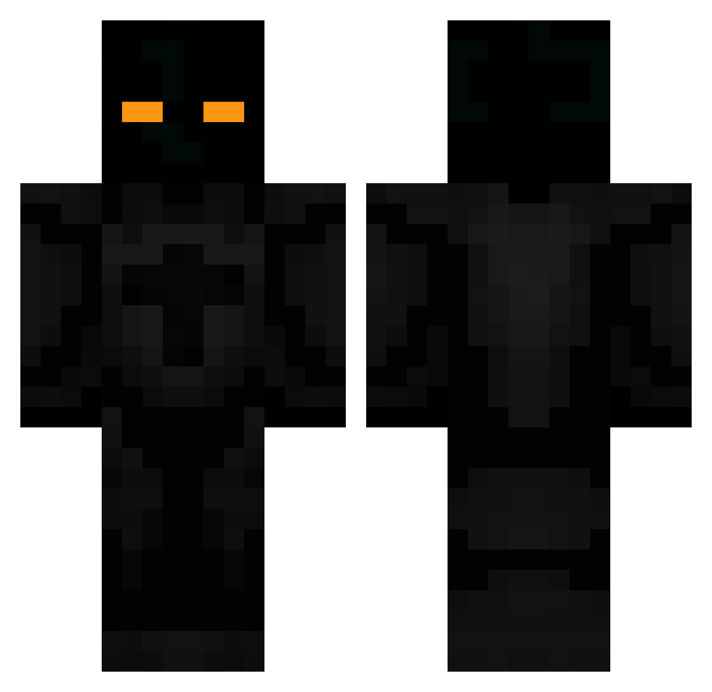 zV3RT Minecraft skin, front and back view