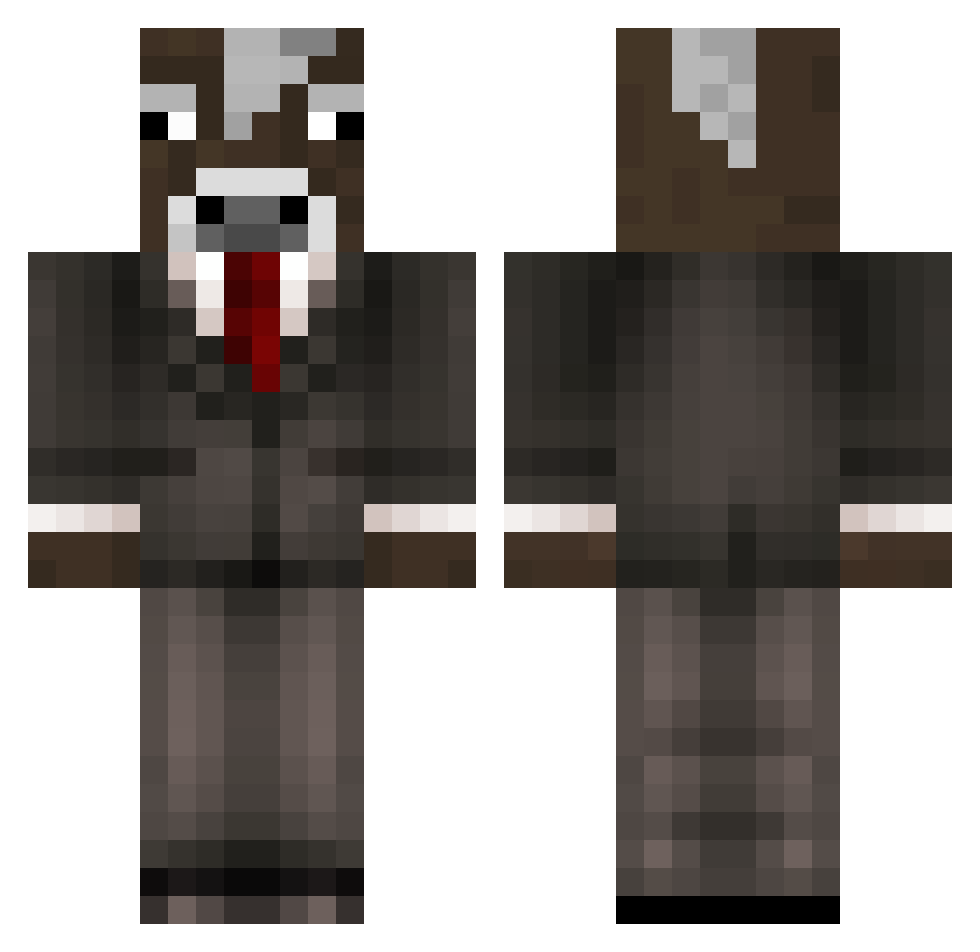 Minimi Minecraft skin, front and back view
