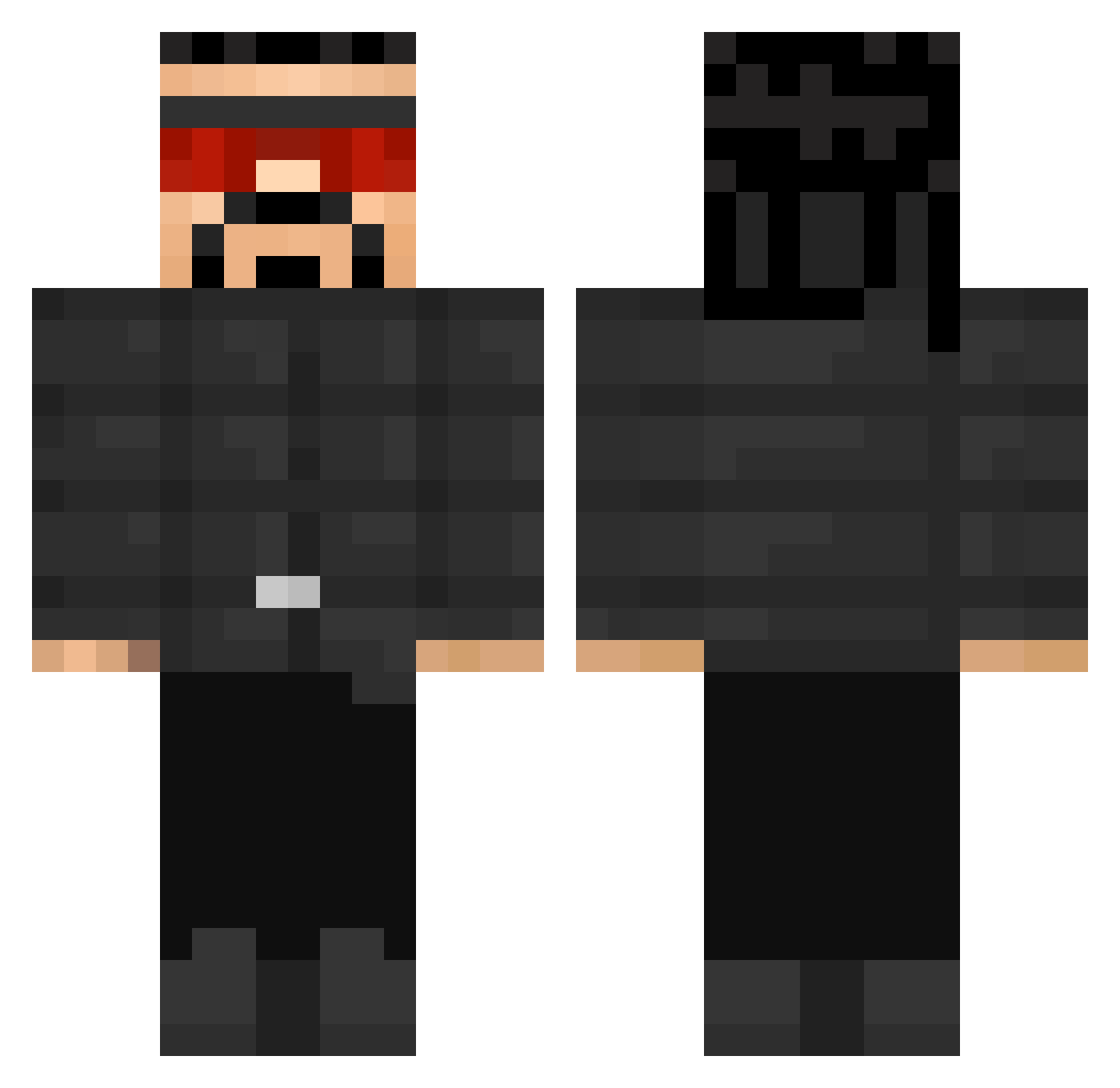 kryskaken Minecraft skin, front and back view