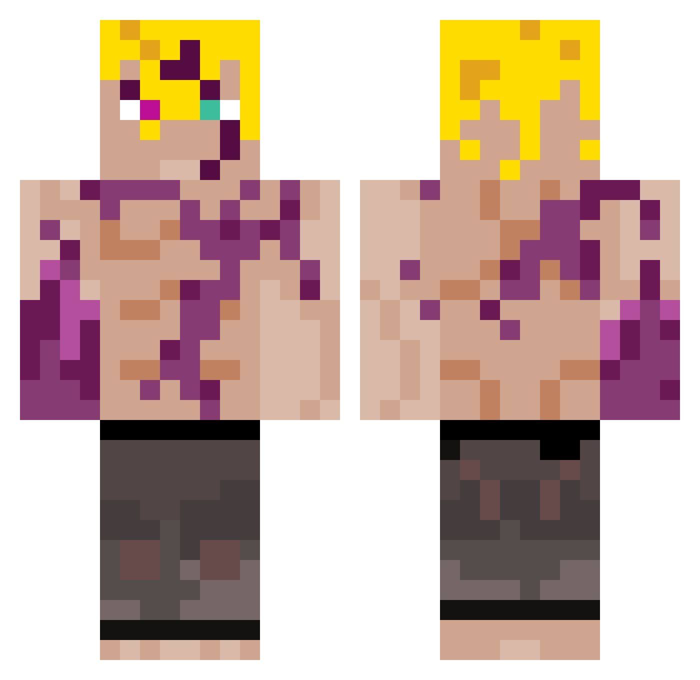 Iperfra Minecraft skin, front and back view