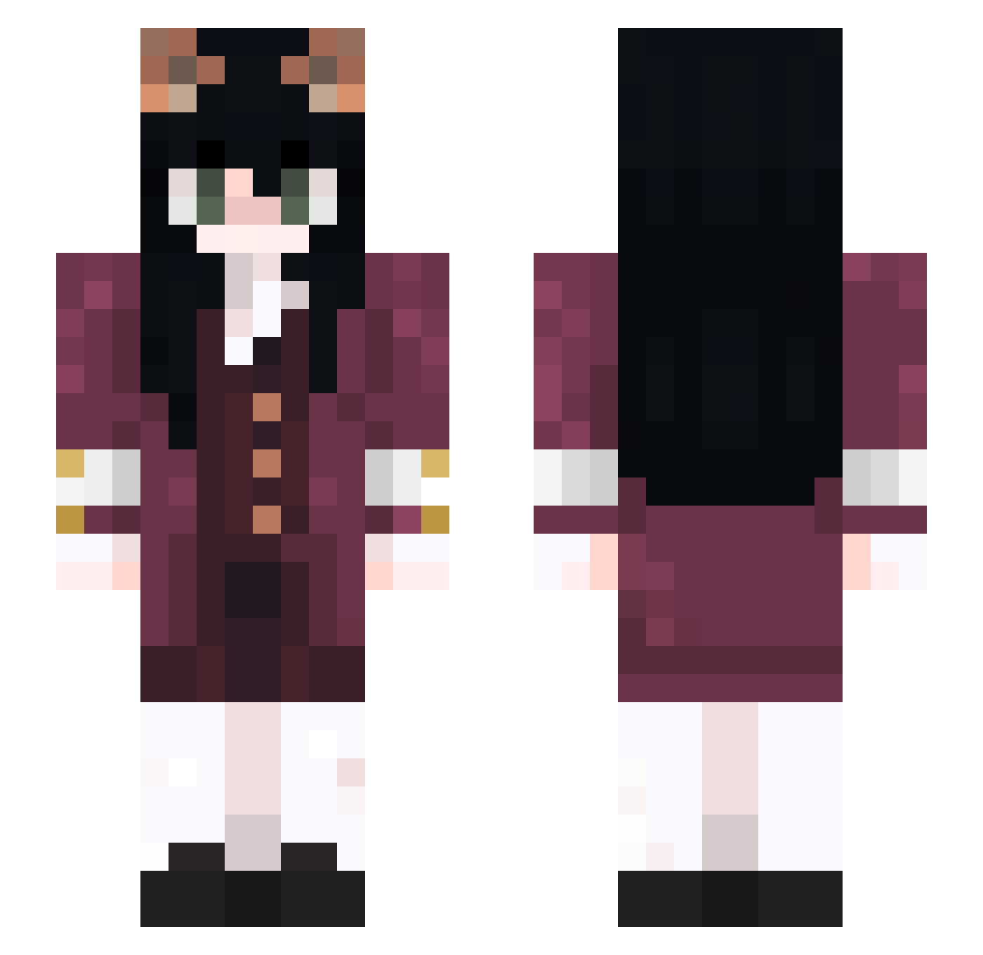 soapsays Minecraft skin, front and back view