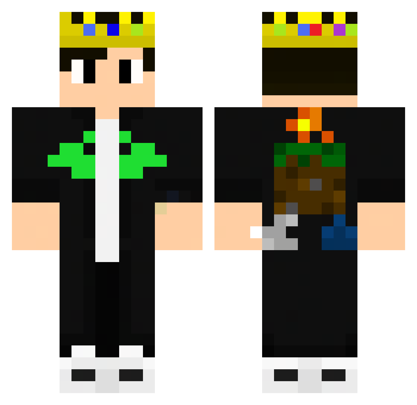 WHITFEIO Minecraft skin, front and back view