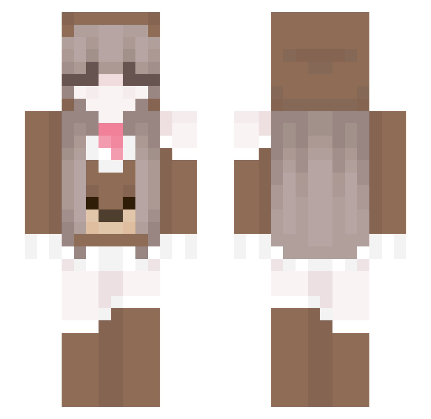 Pluto_Smiley Minecraft skin, front and back view