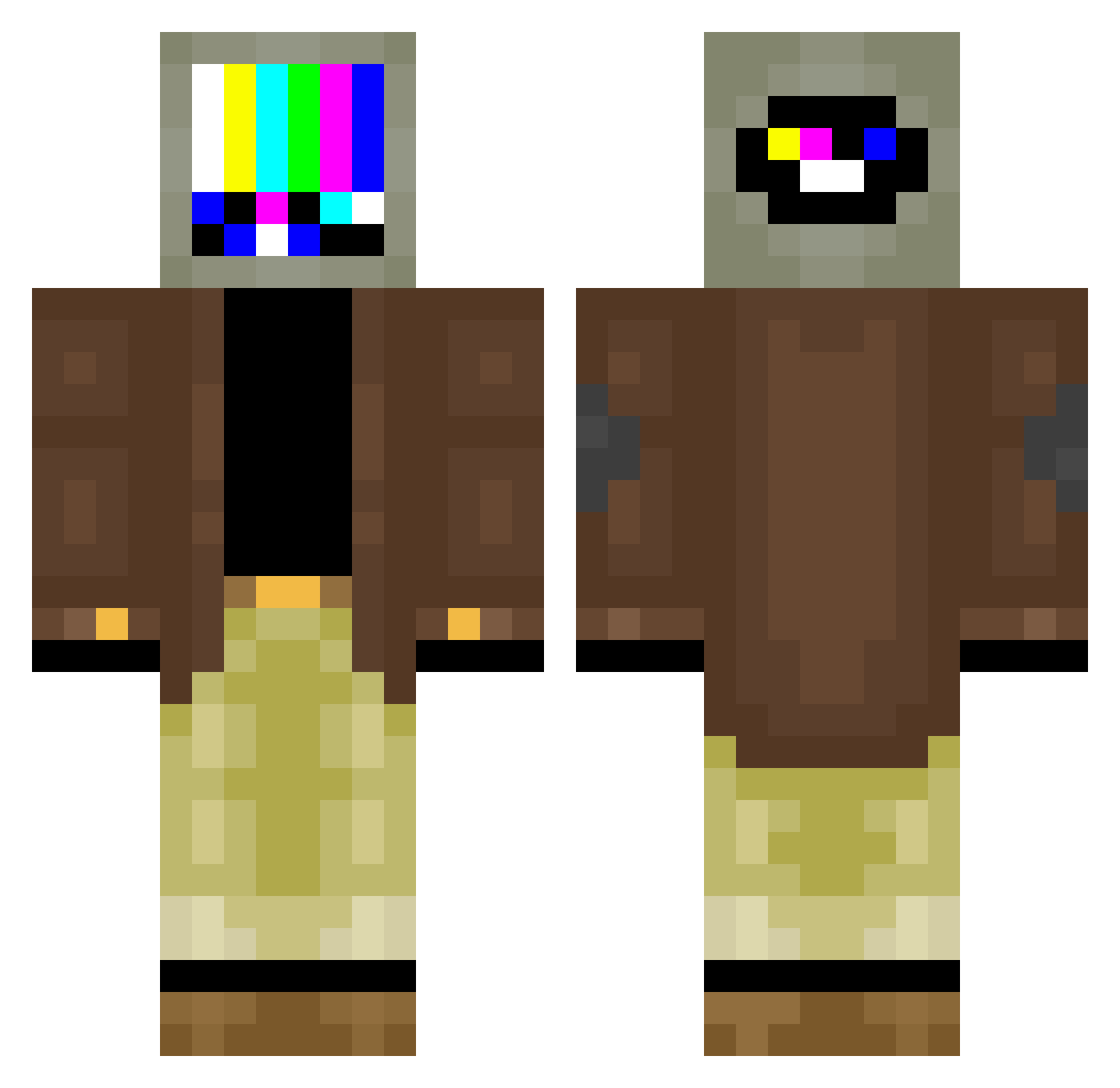 DrPogFoot Minecraft skin, front and back view