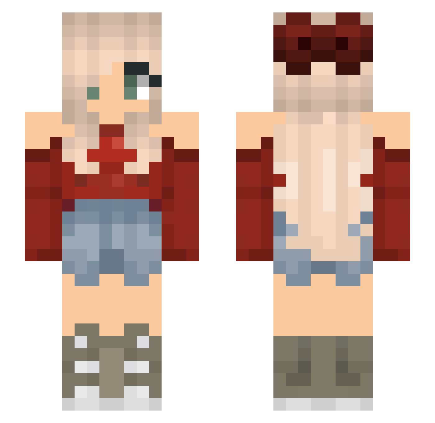 xClaireor Minecraft skin, front and back view