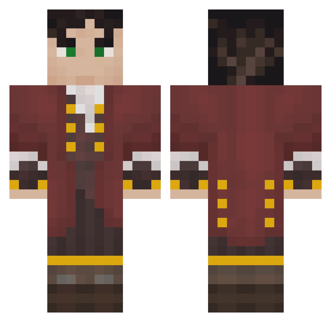 Kardos29 Minecraft skin, front and back view
