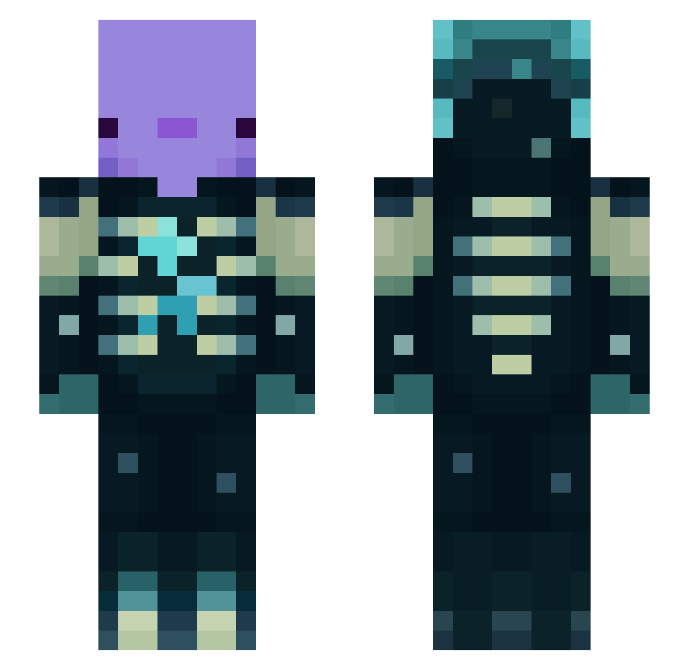 mulpnoot Minecraft skin, front and back view