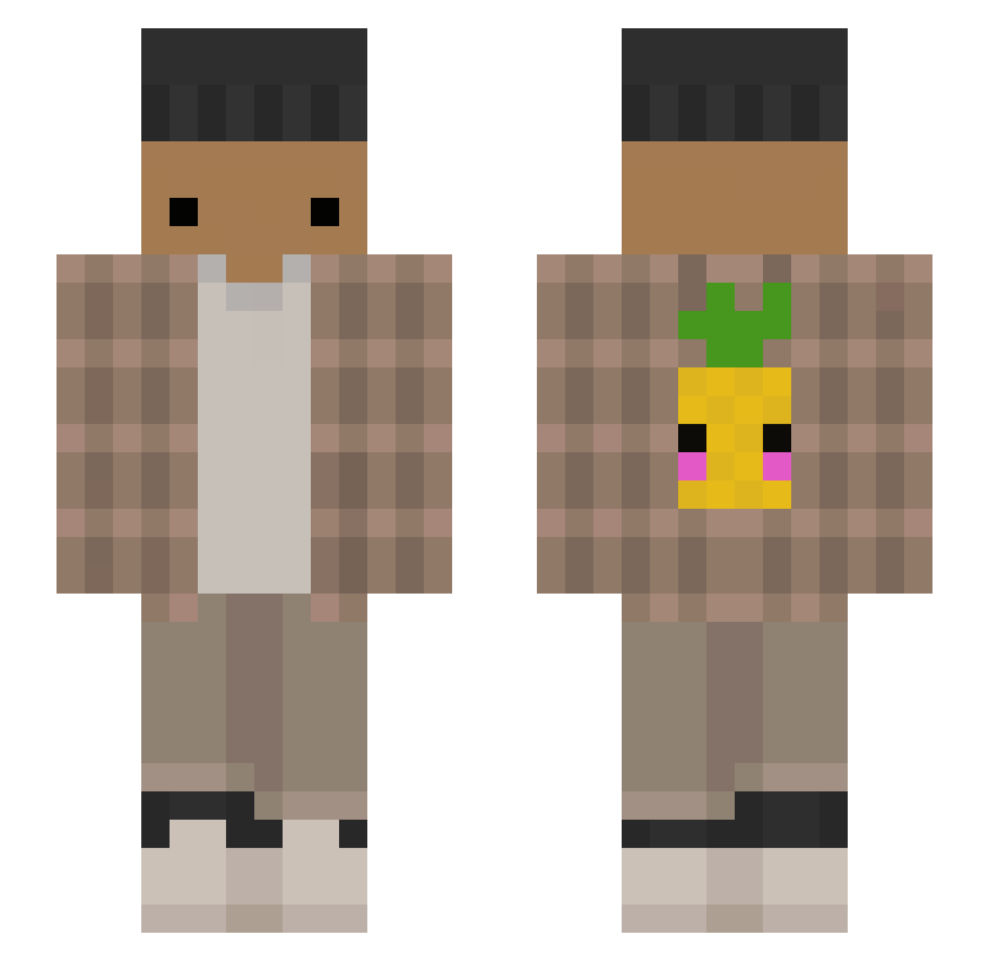 Imminently Minecraft skin, front and back view