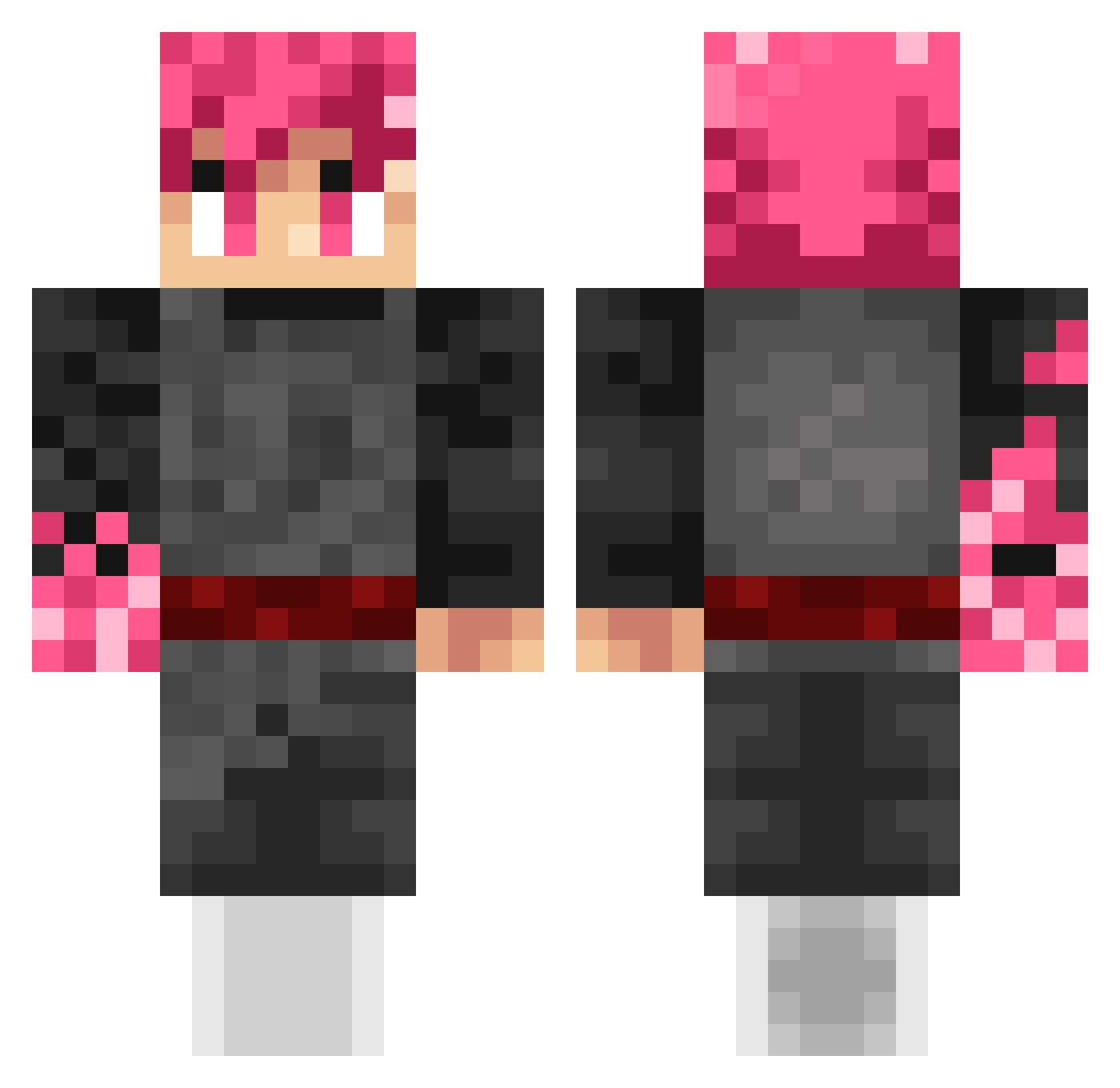 housecoat Minecraft skin, front and back view