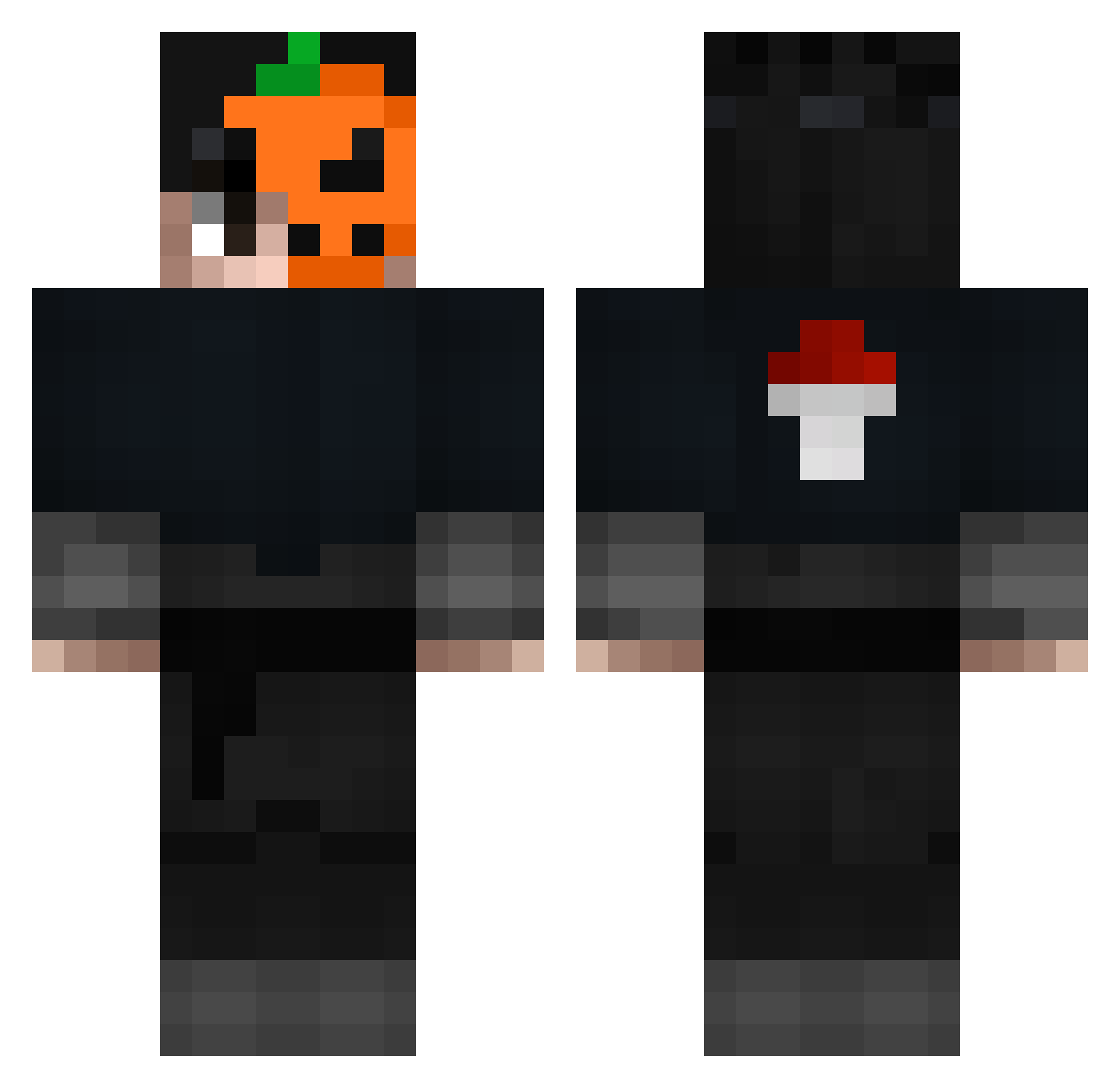 Motanes Minecraft skin, front and back view