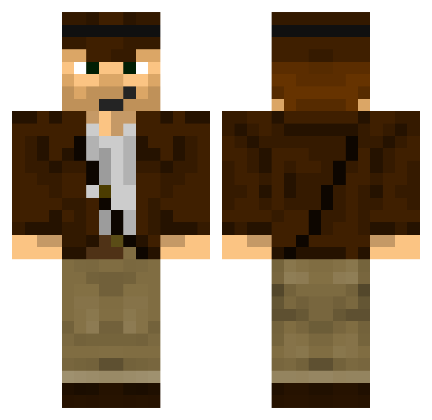 Palestine Minecraft skin, front and back view