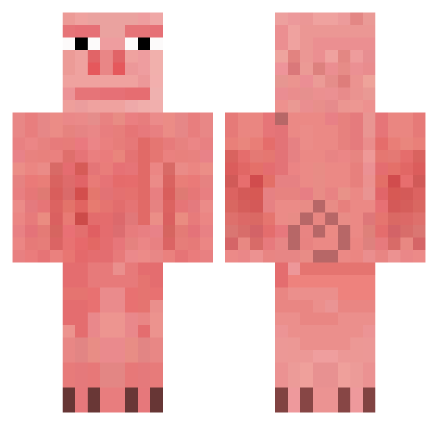 Shem2 Minecraft skin, front and back view