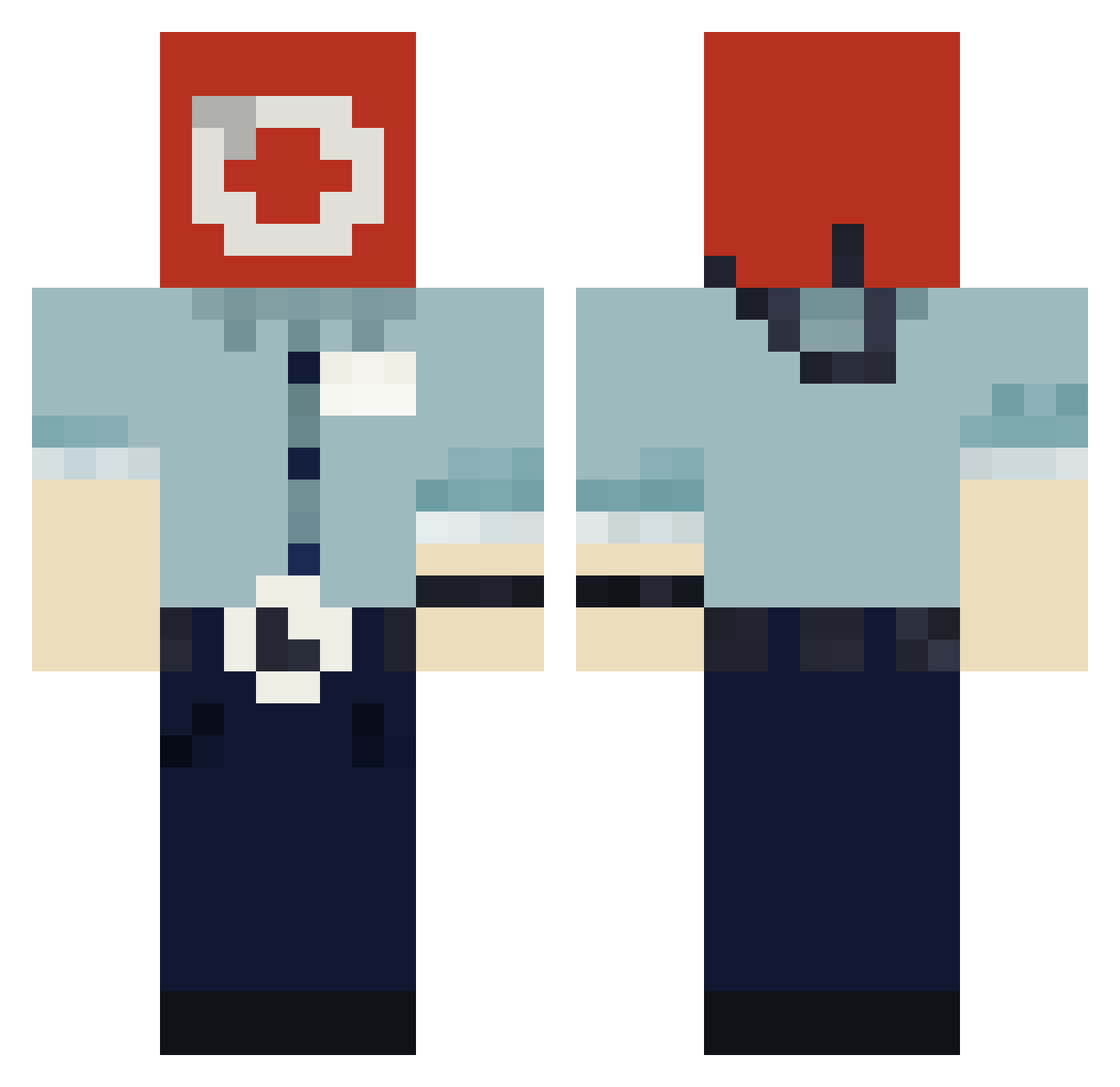 Awustim Minecraft skin, front and back view