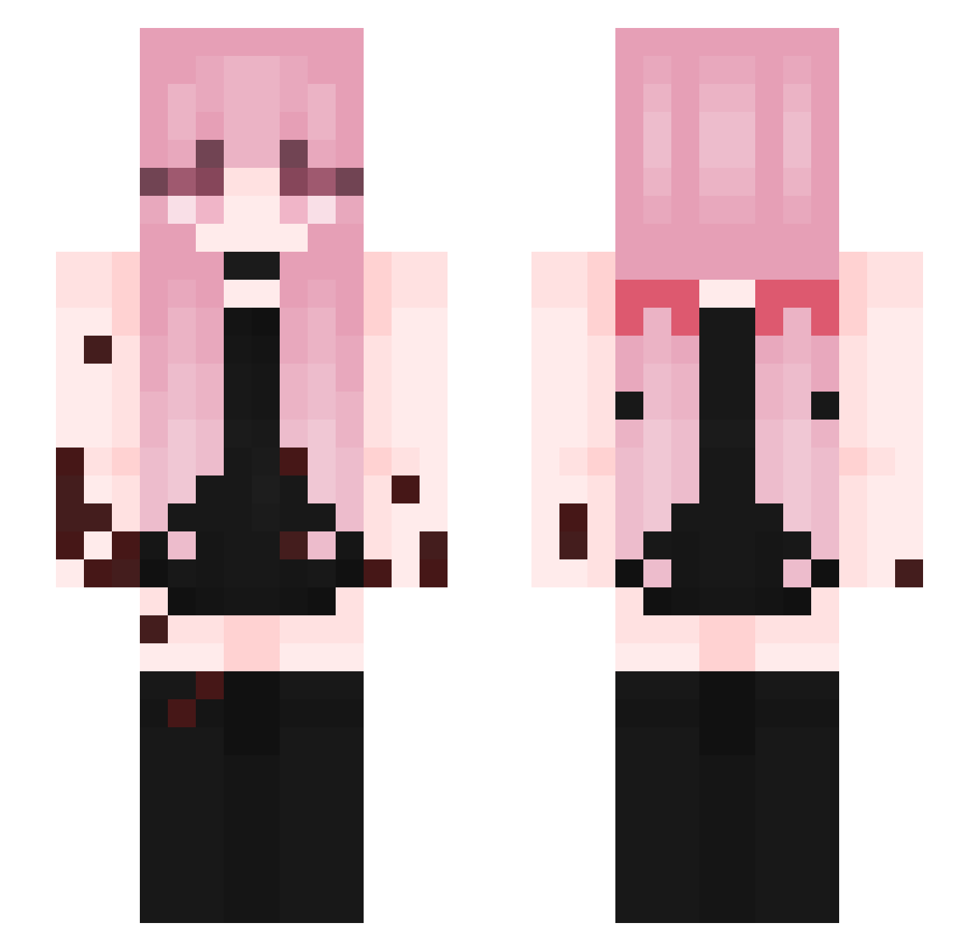 MikaJariTV2 Minecraft skin, front and back view