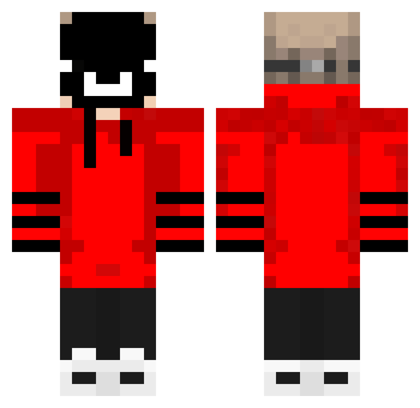 Refat Minecraft skin, front and back view