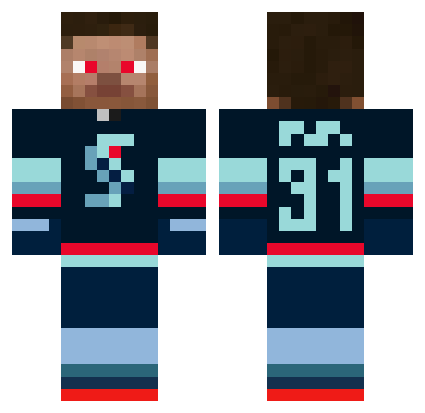 lukecoconut Minecraft skin, front and back view