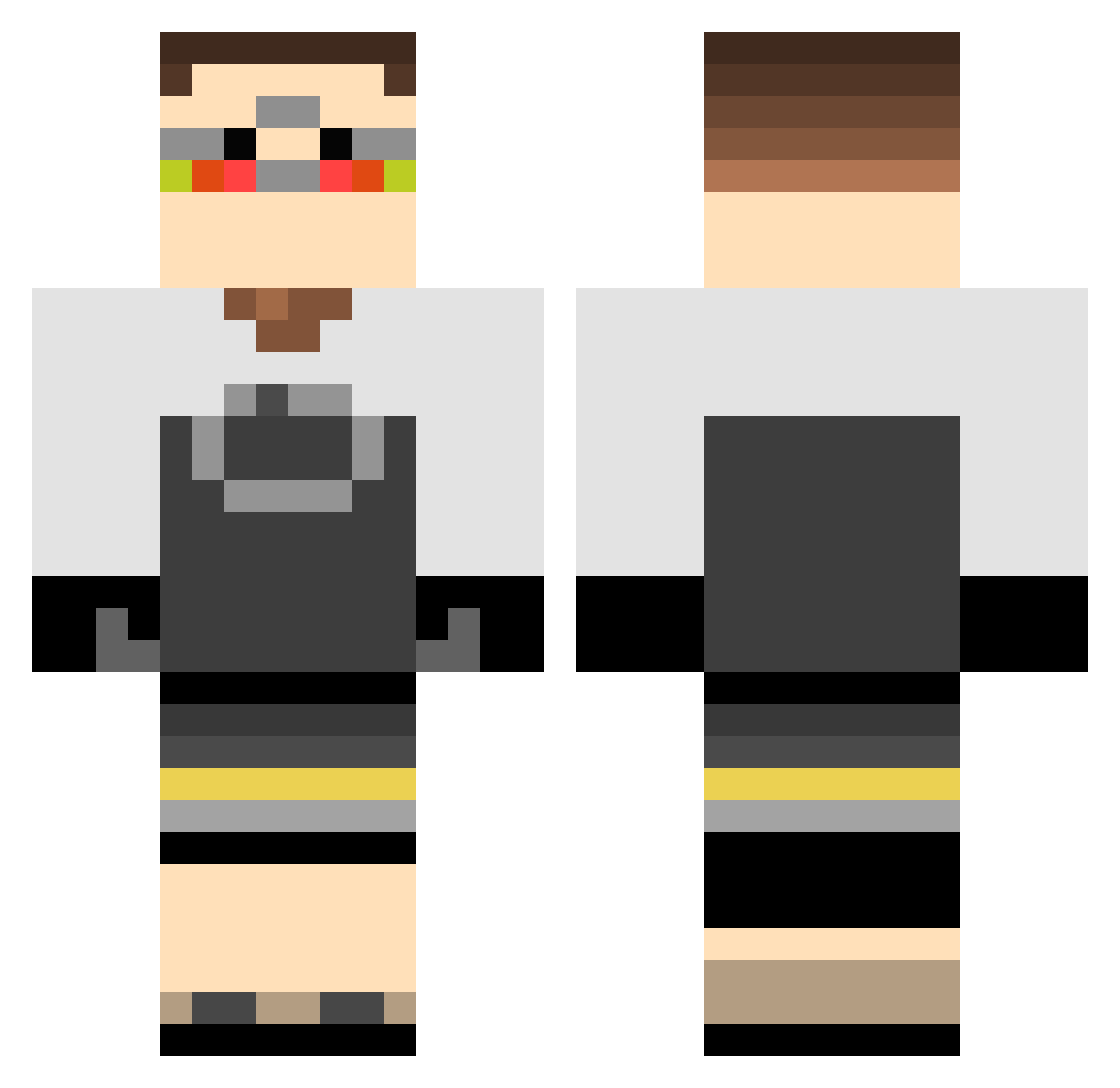 Eskillu Minecraft skin, front and back view