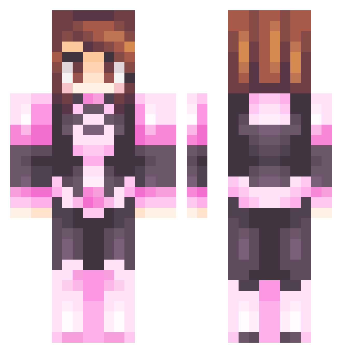 OflupyO Minecraft skin, front and back view