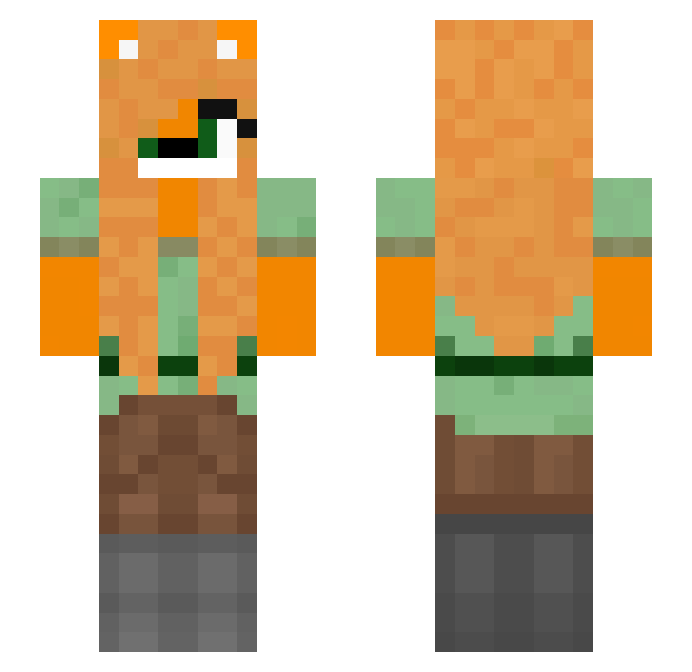 Effusively Minecraft skin, front and back view