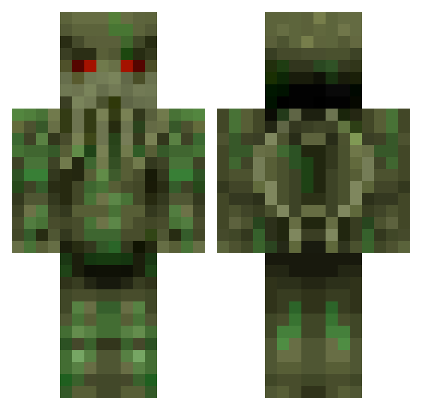 Cthoolhu_ Minecraft skin, front and back view
